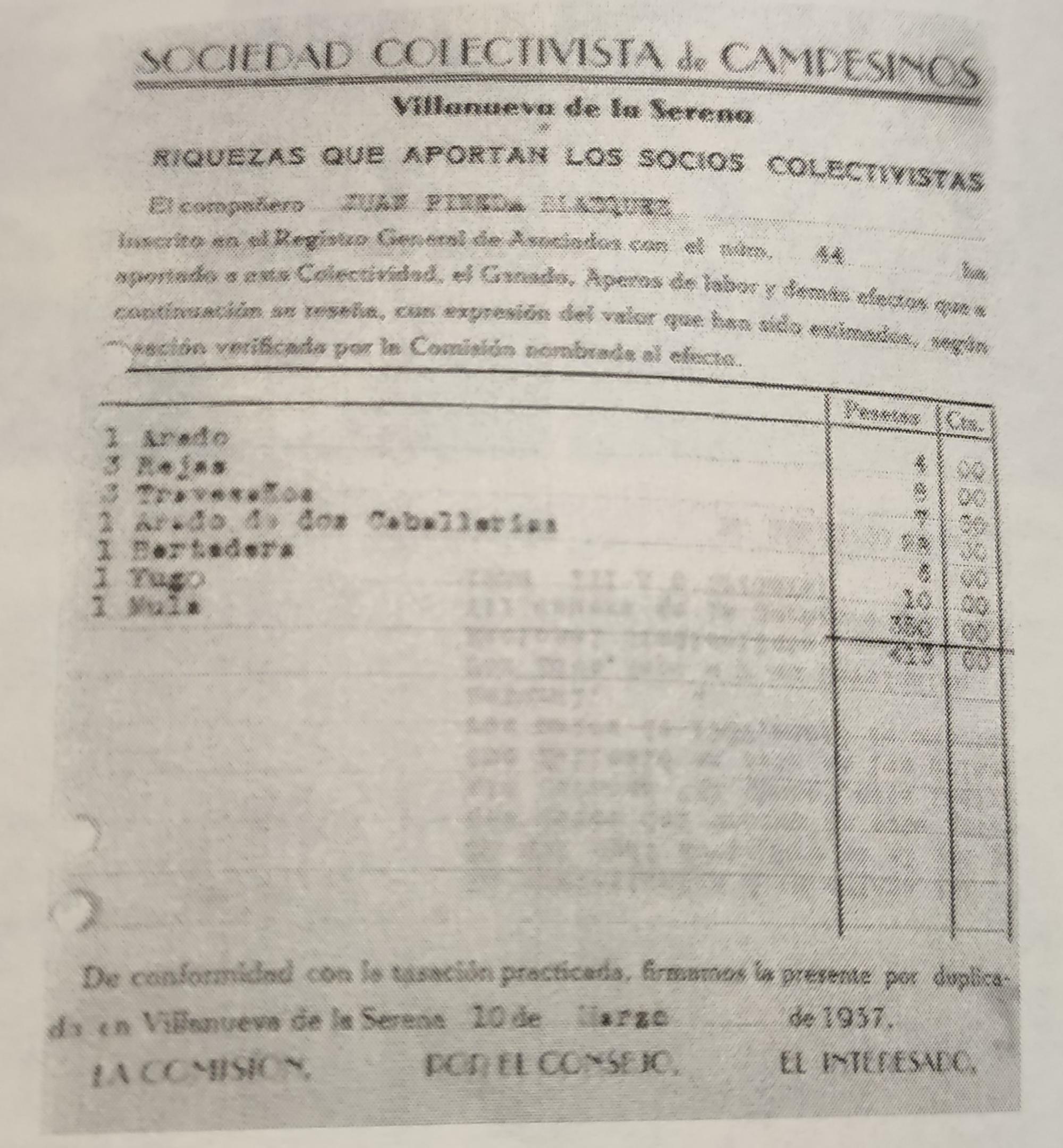 Sociedad colectivista de campesinos Extremadura